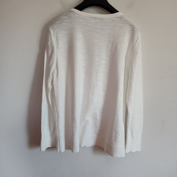 Ladies SZ L Loft White Cardigan - Picture 2 of 3